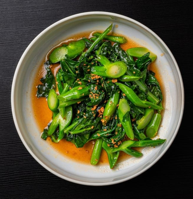 Stir Fried Broccoli ຂົ້ວຜັກກາດນາ.